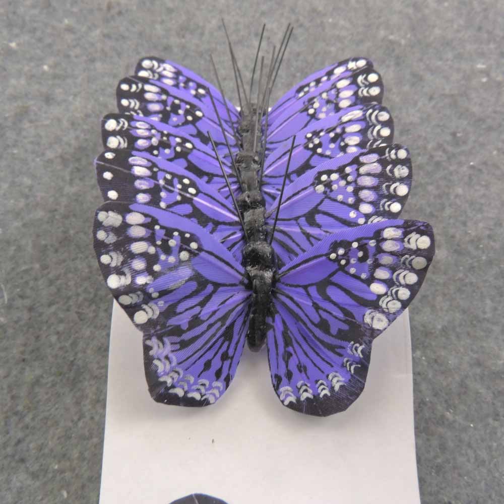 2.5" LAVENDER MONARCH BUTTERFLY W/WIRE