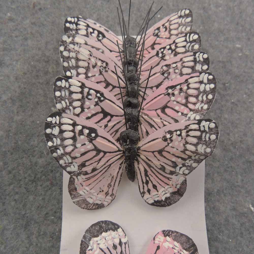 2.5" PINK MONARCH BUTTERFLY W/WIRE