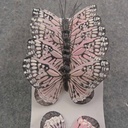 2.5&quot; PINK MONARCH BUTTERFLY W/WIRE