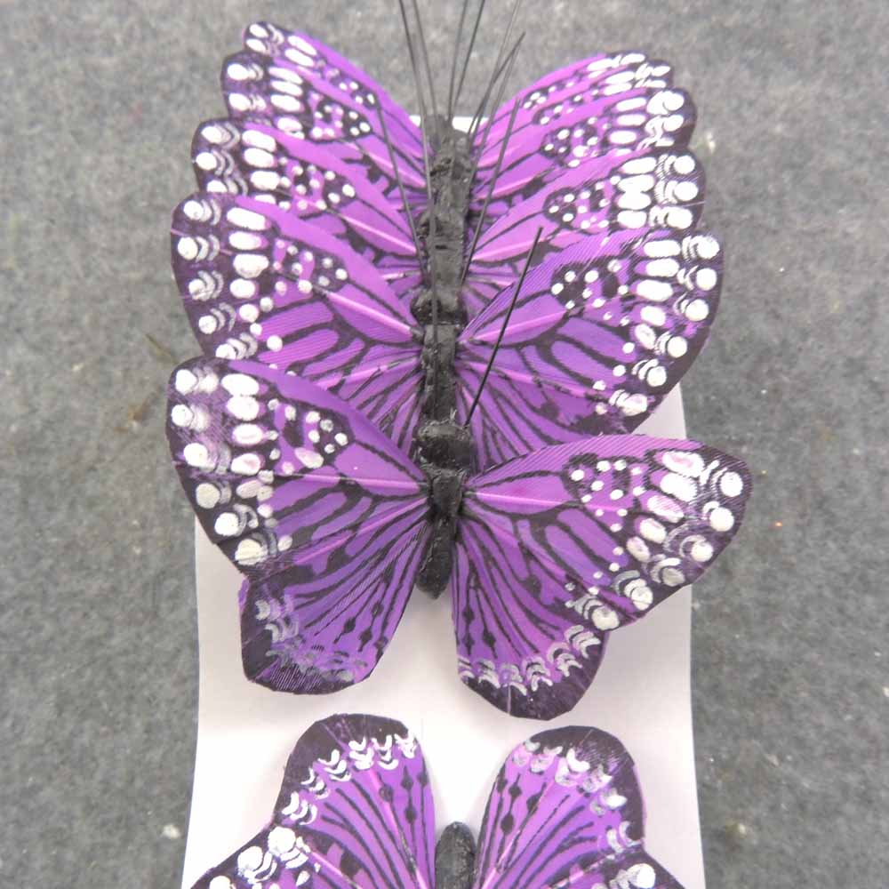 2.5" PURPLE MONARCH BUTTERFLY W/WIRE