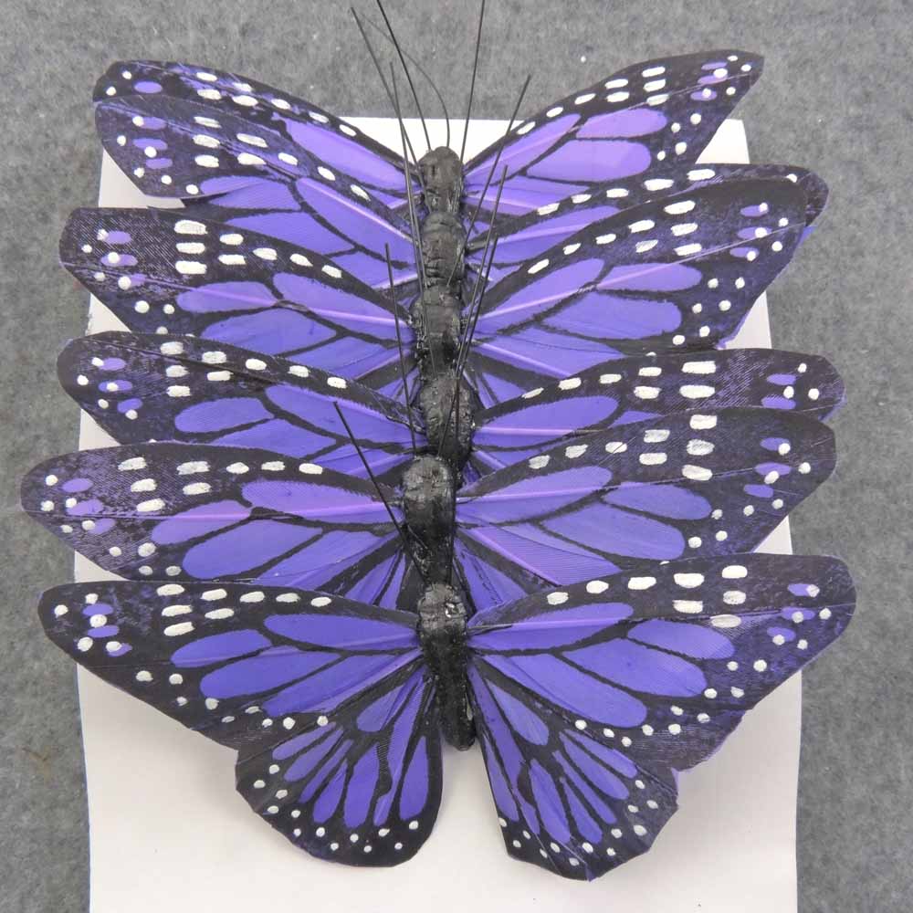 4.75" LAVENDER MONARCH BUTTERFLY W/WIRE