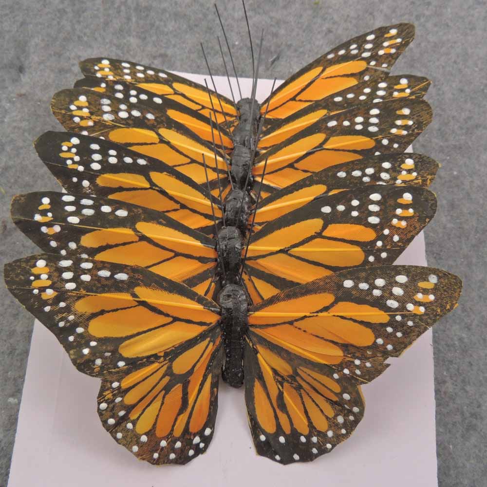 4.75" YELLPW MONARCH BUTTERFLY W/WIRE