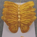 5" GOLD GLITTER BUTTERFLY W/WIRE