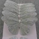 5" SILVER GLITTER BUTTERFLY W/WIRE