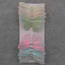 5" PASTEL BUTTERFLY W/SILVER GLITTER 6-ASST