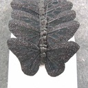 3" BLACK GLITTER BUTTERFLY W/WIRE