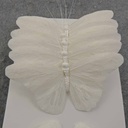 6" WHITE MICA BUTTERFLY W/WIRE