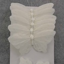 4.5&quot; WHITE MICA BUTTERFLY W/WIRE