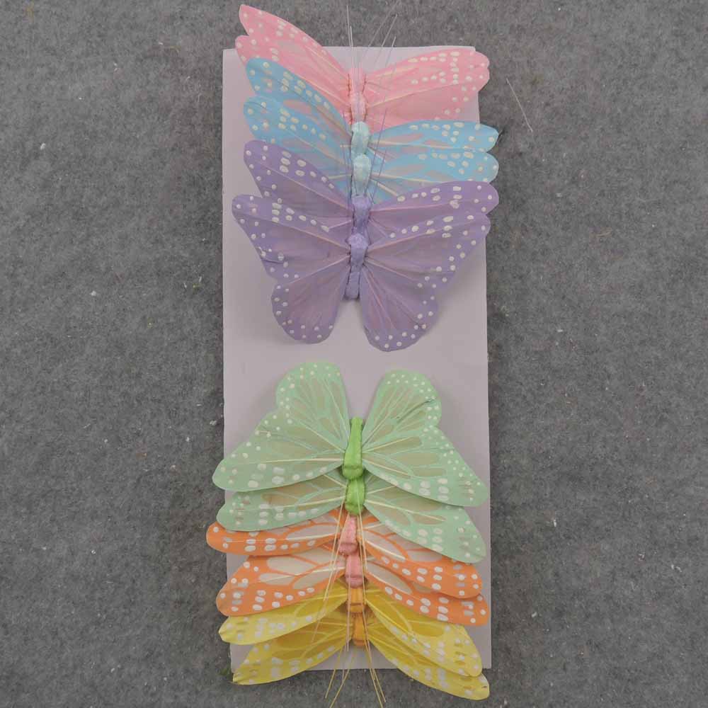 4.75" PASTEL BUTTERFLY W/WIRE 6-ASST