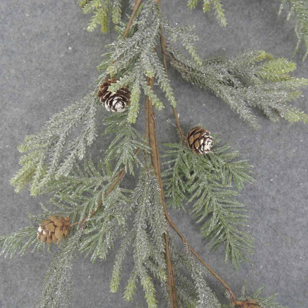 5' FROSTED PINE GARLAND W/CONES