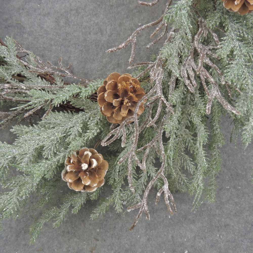 20" PINE WREATH W/CONES & TWIGS