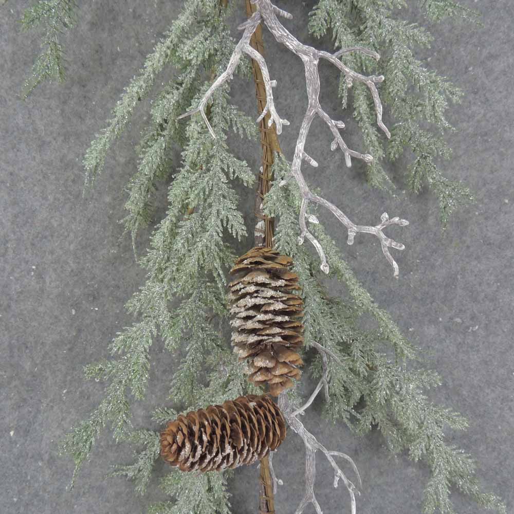 5' PINE GARLAND W/CONES & TWIGS