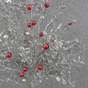 18" SILVER GLITTER EUCALYPTUS TREE W/RED & SILVER BALLS