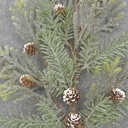 29" FROSTED PINE SPRAY W/CONES