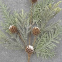 20" FROSTED PINE SPRAY W/CONES