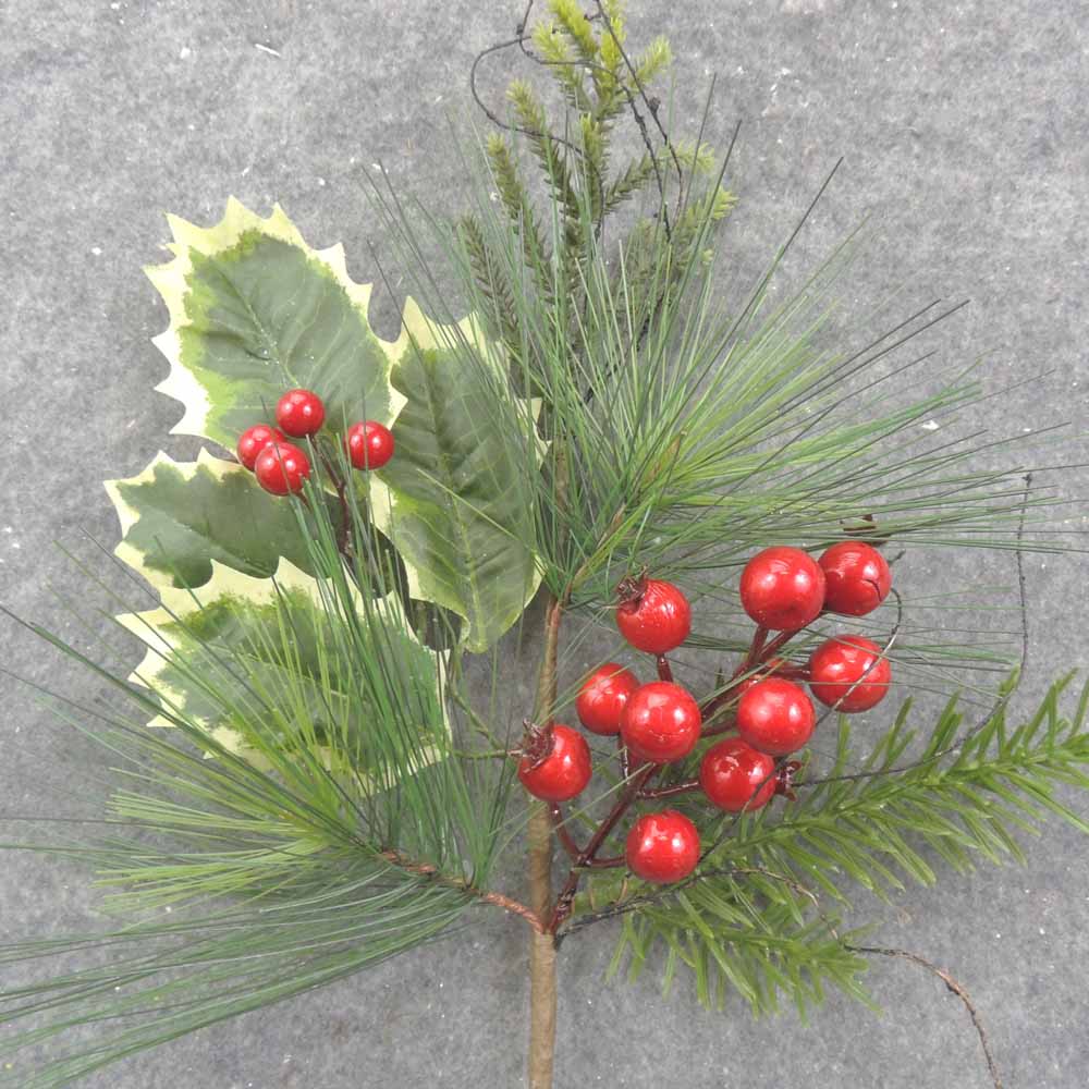 16&quot; PINE HOLLY &amp; BERRY SPRAY