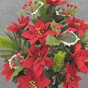 21.5" POINSETTIA & PINE HALF BUSH X18