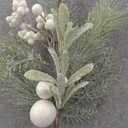 20" PINE & WHITE BERRY SPRAY W/SNOW