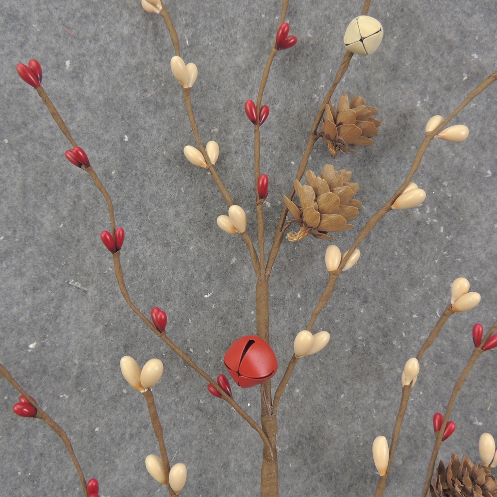 31" PINECONE & PIPBERRY SPRAY CREAM/RED