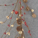 5' PINECONE &amp; PIPBERRY GARLAND RED