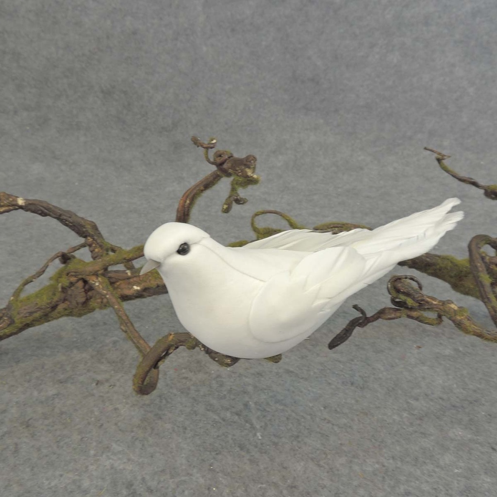 6" MUSH/FEA DOVE SITTING W/CLIP