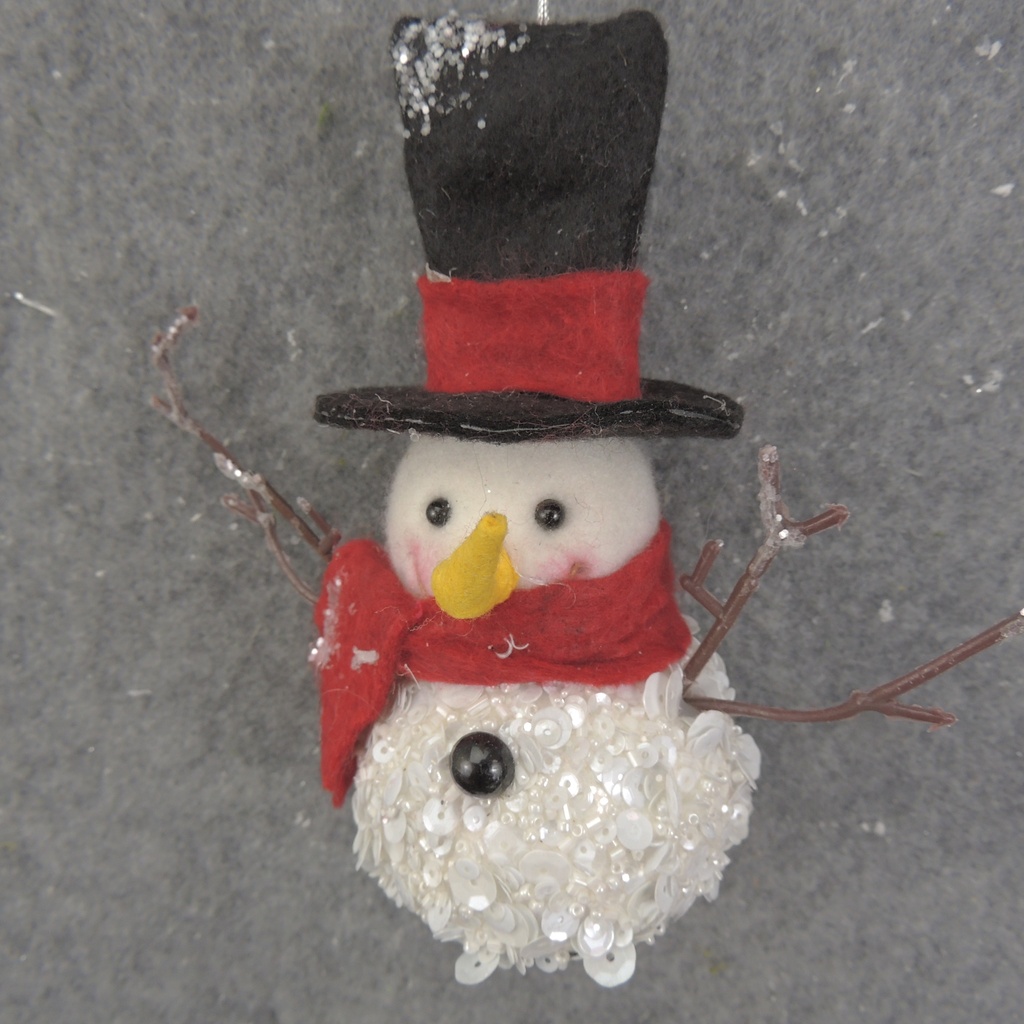 5.5" HANGING SNOWMAN ORNAMENT