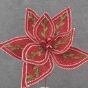 13" RED & GREEN POINSETTIA W/BELLS