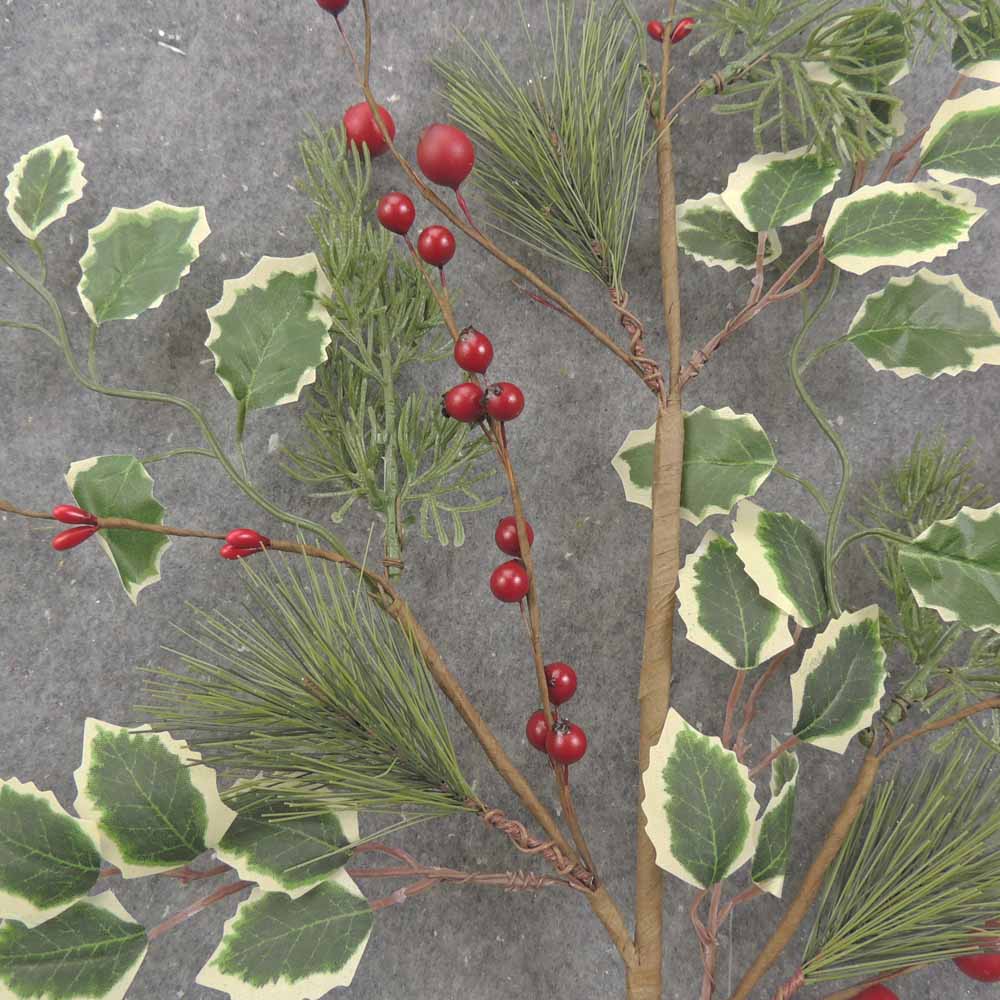 28&quot; PINE, BERRY, &amp; HOLLY SPRAY