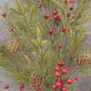 30" MIXED PINE SPRAY W/ CONES & BERRIES