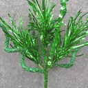 14" GREEN TINSEL & SEQUIN PICK