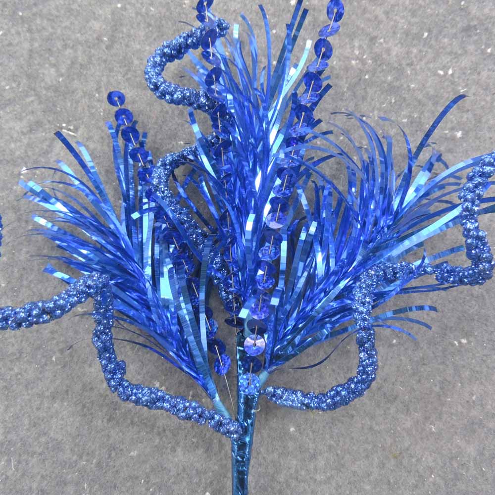 14" ROYAL BLUE TINSEL & SEQUIN PICK