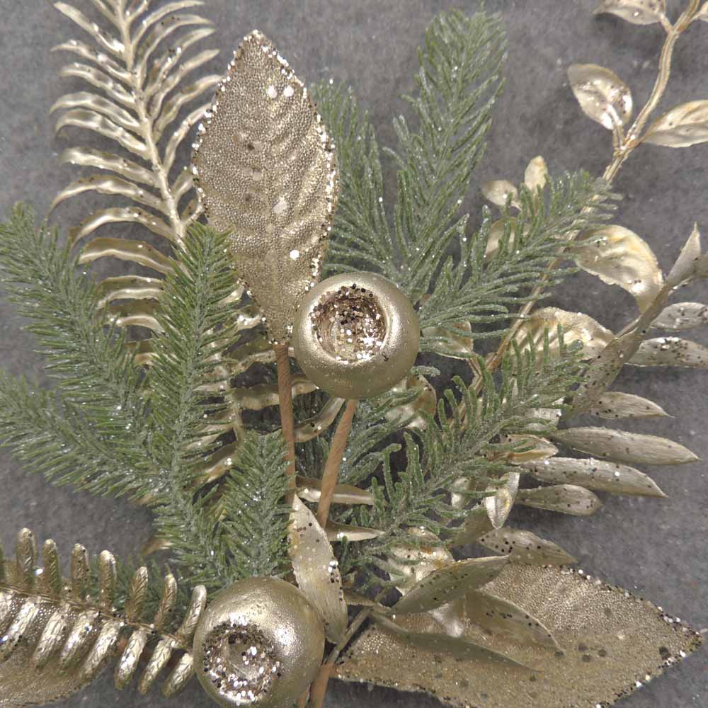 23" PINE & METALLIC FERN SPRAY