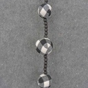 5' WHITE & BLACK PLAID BALL GARLAND