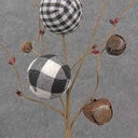 18" BLACK & WHITE PLAID BALL & BELL PICK