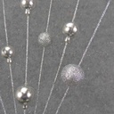 24" SILVER ORNAMENT & GLITTER BALL SPRAY X7