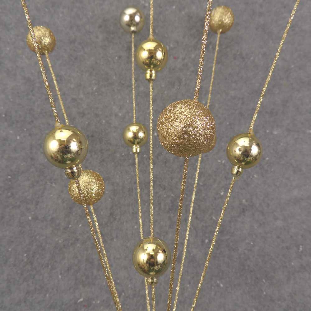 24" GOLD ORNAMENT & GLITTER BALL SPRAY X7