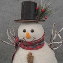 8.75" SNOWMAN W/ TOP HAT & SCARF