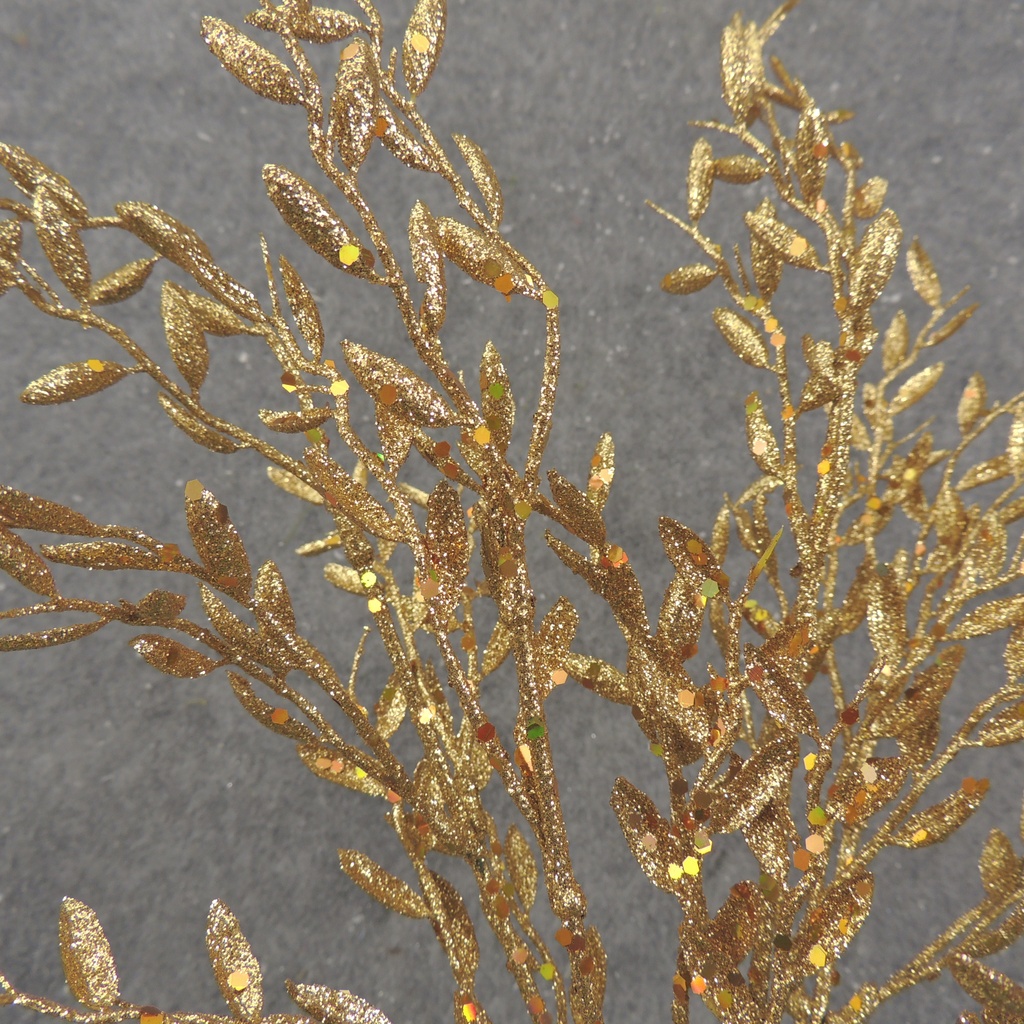 16" GOLD LEAF GLITTER BUSH X5