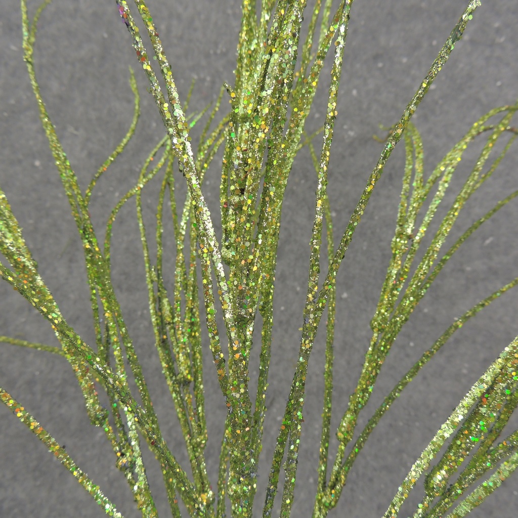 GREEN GLITTER GRASS BUSH X6