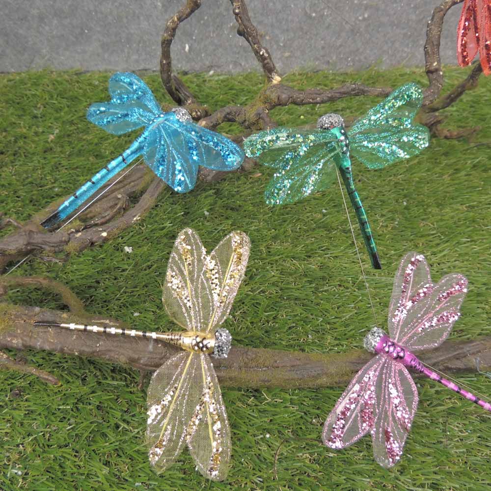 3.5"x4.5" GLITTER/FOIL DRAGONFLIES 6-ASST