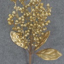 BERRY SPRAY W/LEAVES 15&quot;  GOLD