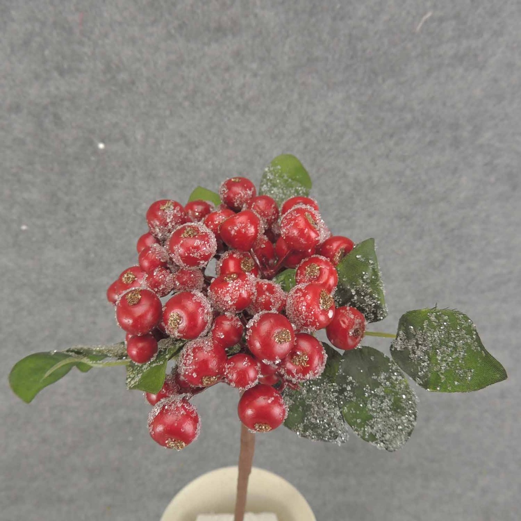 BERRY PICK W/ICE & LEAVES 11"  RED