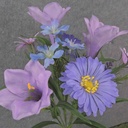 20" LILY & DAISY BUSH X10 PURPLE/LAVENDER