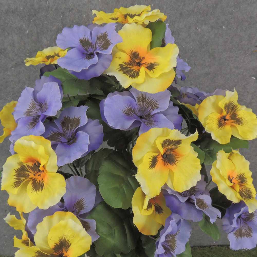 19.5" PANSY BUSH X14 PURPLE/YELLOW