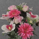 24&quot; ROSE, DAISY &amp; ORCHID MIXED BUSH X24 PINK/WHITE