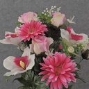 24" ROSE, DAISY & ORCHID MIXED BUSH X24 PINK/WHITE