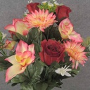 24" ROSE, DAISY & ORCHID MIXED BUSH X24 RED/PINK