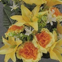 24" CABBAGE ROSE & LILY HALF BUSH X18 YELLOW MIX