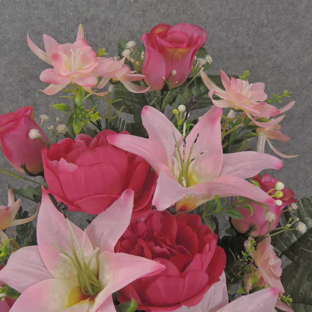 24" PEONY & LILY HALF BUSH X18 HOT PINK