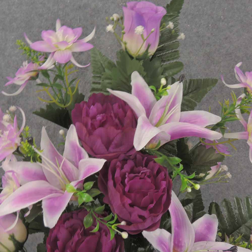 24" PEONY & LILY HALF BUSH X18 PURPLE/LAVENDER